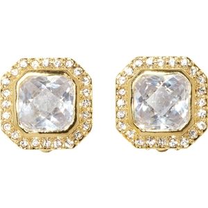 Vince Camuto Goldtone Cushion Cut Crystal & Pave Stone Stud Earrings